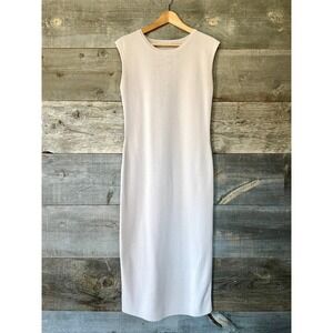 Légoe Heritage Sleeveless Knit Midi Dress 10 Taupe Maternity Stretch Baby Shower